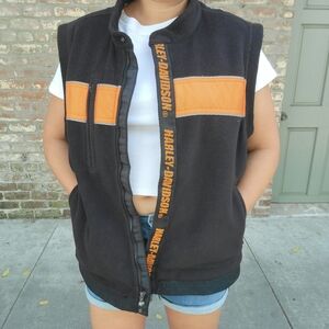Harley-Davidson Black and Orange Vest